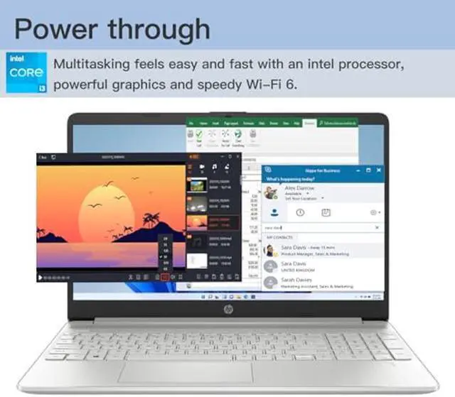 Alt view image 2 of 5 - HP 2023 Newest Laptop, 15.6 inch HD Touchscreen, Intel Core i3-1215U (Up to 4.4GHz, Beats i5-1135G7), 16GB RAM, 1TB SSD, Intel UHD Graphics, WiFi, Bluetooth, Long Battery Life, Windows 11 Home