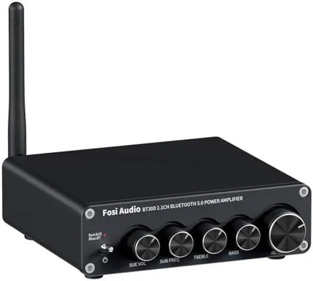Main image of Fosi Audio BT30D Bluetooth 5.0 Stereo Audio Receiver Amplifier 2.1 Channel Mini Hi-Fi Class D Integrated Amp 50 Watt x2+100 Watt for Home Outdoor Passive Speakers/Subwoofer Powered Subwoofer