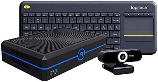 AZULLE Byte4 Pro Fanless Mini Desktop PC 4GB/64GB with Keyboard & Webcam -  Business & Home Powerful Portable Computer, WiFi, Windows 10 Pro