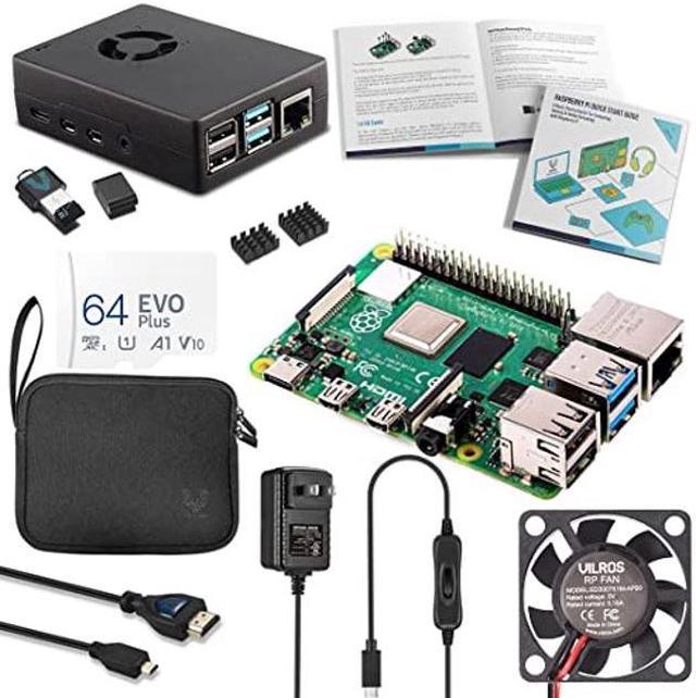 Vilros Raspberry Pi 4 8GB Complete Starter Kit with Fan Cooled Heavy Duty  Aluminum Alloy Case (Black Case) 