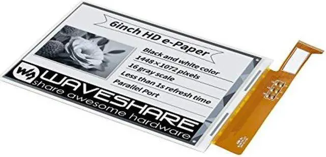 Alt view image 3 of 5 - waveshare 6inch E-Ink Raw Display Compatible with Raspberry Pi 4B/3B+/3B/2B/B+/A+/Zero/Zero W/WH/Zero 2W Series Boards 1448x1072 High Definition 16 Gray Scale Without PCB Supports Partial Refresh