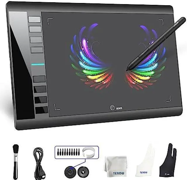 Main image of Graphics Drawing Tablets, UGEE M708 10 x 6 inch Large Active Area Drawing Tablet with 8 Hot Keys 8192 Levels Pen Graphic Tablets for Computer Digital Art Creation Sketch for Windows Mac os and Linux
