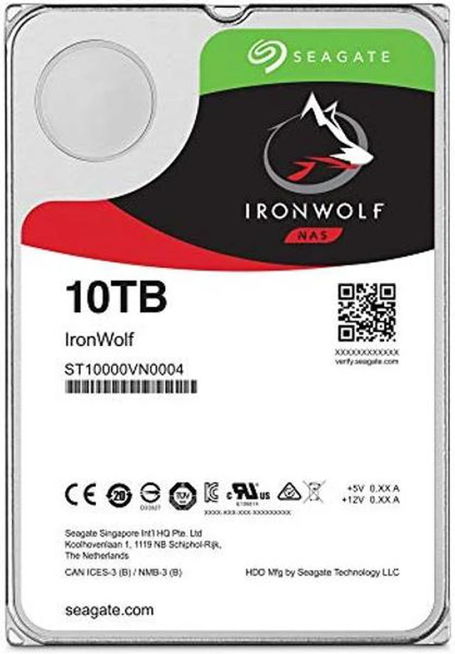 Alt view image 2 of 5 - Seagate IronWolf 10Tb NAS Internal Hard Drive HDD - 3.5 Inch SATA 6GB/S 7200 RPM 256MB Cache for Raid Network Attached Storage (ST10000VN0004)