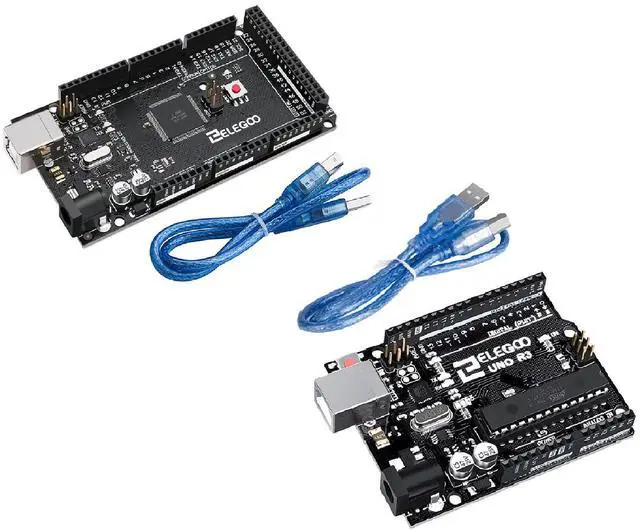 Main image of ELEGOO MEGA R3 Board ATmega 2560(Black) & ELEGOO UNO R3 Board ATmega328P