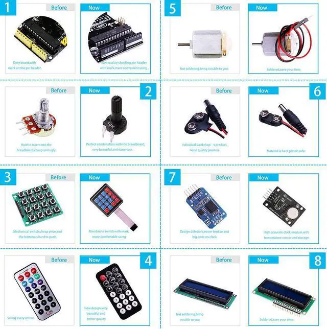 Alt view image 4 of 5 - ELEGOO UNO R3 Project Most Complete Starter Kit with Tutorial Compatible with Arduino IDE (200+ Components)