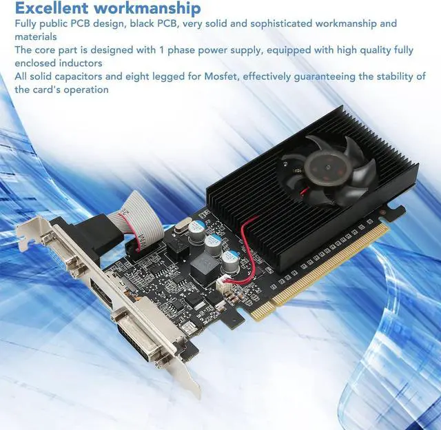 Gaming Grafische Kaart, 1GB DDR3 64bit Computer Grafische Kaart 589MHz 1000MHz 2560x1600 Grafische Kaart voor Gaming-pc, HDMI DVI VGA-interface (1GD3 64BIT Gaming Grafische Kaart, 1GB DDR3 64bit Computer Grafische Kaart 589MHz 1000MHz 2560x1600 Grafische Kaart voor Gaming-pc, HDMI DVI VGA-interface (1GD3 64BIT