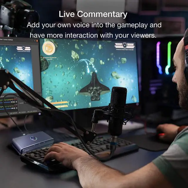 Alt view image 3 of 5 - EZCast CatchU Capture Card, Plug and Record Your Mobile Gameplay, Capture and Record Gameplay to USB, 4K60 Pass-Through, 1080p60 UVC Stream, Support Smartphone, Xbox, PS5, Nintendo Switch
