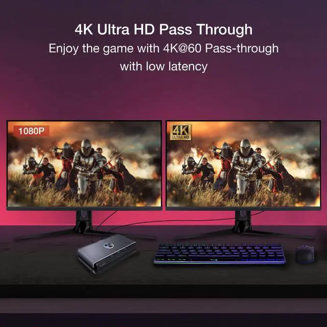 Alt view image 5 of 5 - EZCast CatchU Capture Card, Plug and Record Your Mobile Gameplay, Capture and Record Gameplay to USB, 4K60 Pass-Through, 1080p60 UVC Stream, Support Smartphone, Xbox, PS5, Nintendo Switch