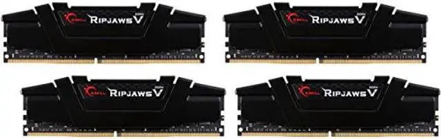 Main image of G.SKILL Ripjaws V Series (Intel XMP) DDR4 RAM 64GB (4x16GB) 3200MT/s CL16-18-18-38 1.35V Desktop Computer Memory UDIMM - Black (F4-3200C16Q-64GVK)