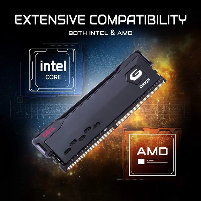 Alt view image 5 of 5 - GeIL ORION DDR4 RAM, 16GB (8GBx2) 3200MHz 1.35V XMP2.0, Intel/AMD Compatible, Long DIMM High Speed Desktop Memory, Hardcore Immersive Gaming/Multimedia Content Creation/Quality Live Streaming