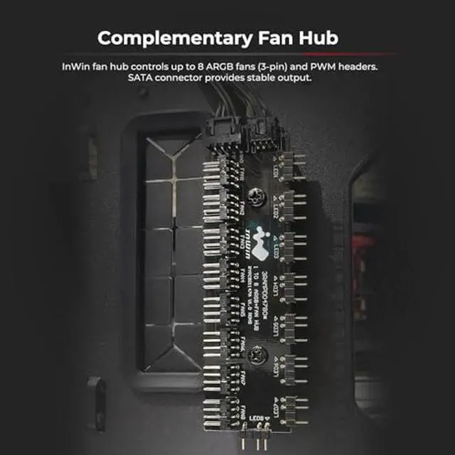 Alt view image 3 of 5 - InWin ModFree Deluxe, E-ATX, Full Tower Case, High Airflow, Support 120mm or 140 Fan and up to 420mm AIO, Modular Design for expandability, Tempered Glass Side Panel, Black Color