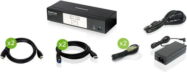 Main image of IOGEAR 2-Port HDMI 4K KVMP Switch - 2-Port USB 3.1 Hub Transfer Rate 5Gbps - 4K 60Hz - Control 2 Computers w/1 Keyboard Mouse - HD Audio - Auto Scan Mode - TAA - Mac / Win - GCS1932H