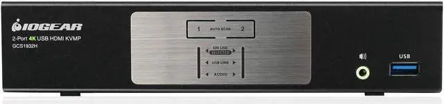 Alt view image 2 of 5 - IOGEAR 2-Port HDMI 4K KVMP Switch - 2-Port USB 3.1 Hub Transfer Rate 5Gbps - 4K 60Hz - Control 2 Computers w/1 Keyboard Mouse - HD Audio - Auto Scan Mode - TAA - Mac / Win - GCS1932H