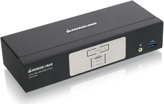 Alt view image 4 of 5 - IOGEAR 2-Port HDMI 4K KVMP Switch - 2-Port USB 3.1 Hub Transfer Rate 5Gbps - 4K 60Hz - Control 2 Computers w/1 Keyboard Mouse - HD Audio - Auto Scan Mode - TAA - Mac / Win - GCS1932H