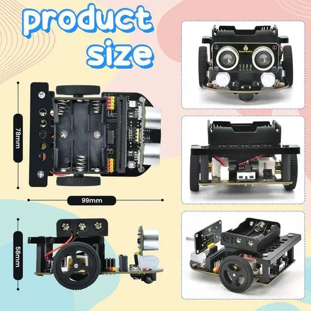 Alt view image 5 of 5 - KEYESTUDIO Micro:bit V2 Robot Starter Kit (without Microbit) for Makecode and Python