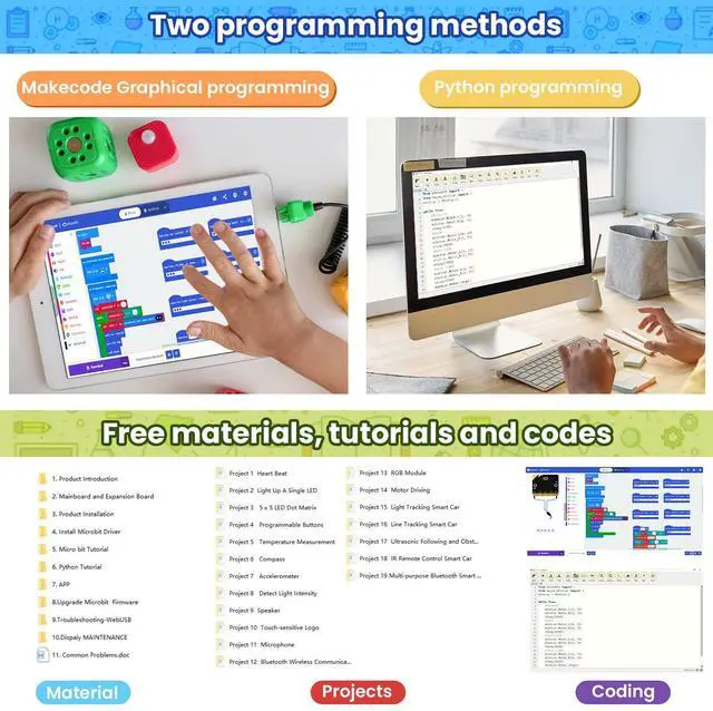 Alt view image 3 of 5 - KEYESTUDIO Micro:bit V2 Robot Starter Kit (without Microbit) for Makecode and Python