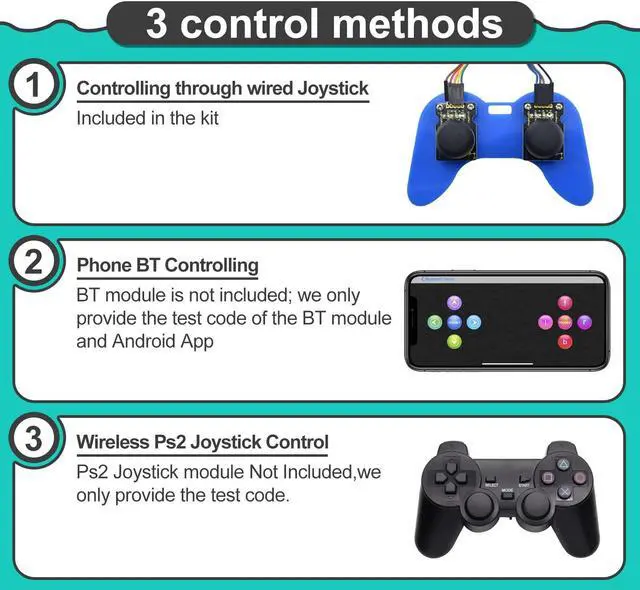 Alt view image 3 of 5 - KEYESTUDIO Robot Arm Starter Kit for Arduino,4DOF Electronic Coding Robotics Arm DIY Set for Kids Adults to Learn Robotics,Support PS2 Joypad Control,Remote Control by Android/iOS APP