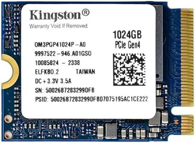 Kingston 1TB M.2 2230 PCIe Gen 4.0x4 NVMe SSD TLC NAND (R/W