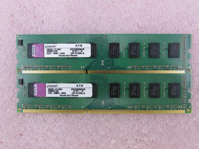 Main image of Kingston ValueRAM 4 GB Kit (2x2 GB Modules) 1333MHz PC3-1066 DDR3 DIMM Desktop Memory KVR1333D3N9K2/4G