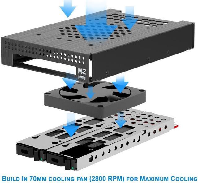 Alt view image 5 of 5 - Kingwin Nvme M.2 SSD PCIe 3.0/4.0 Oculink Mobile Rack Enclosure Compatible with 3.5 Drive Bay for High-Speed Data Access Storage Expansion.