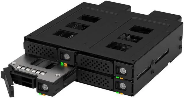 Main image of Kingwin U.2/U.3 NVMe Mobile Rack Cage with Oculink Connector for 5.25" Bay - Support PCIe 4.0 Hot-Swappable SSD Enclosure for Seamless Data Transfer and Storage Expansion