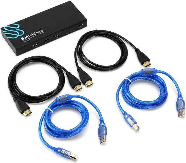 Alt view image 4 of 4 - SwitchDeck 4K HDMI KVM Switch by Sewell, Switch Easily Between Two PCs/Macs/Gaming Consoles (SW-33054)