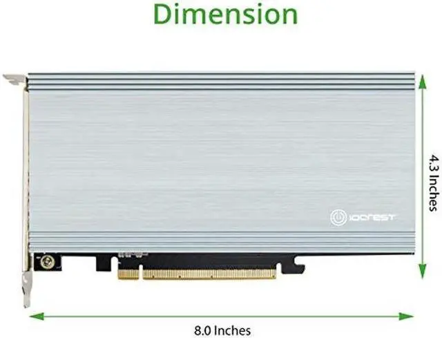 Alt view image 5 of 5 - Syba Quad M.2 NVMe Ports to PCIe 3.0 x16 Interface x8 Bandwidth Bifurcation Riser Controller - Support Non-Bifurcation Motherboard (SI-PEX40157)