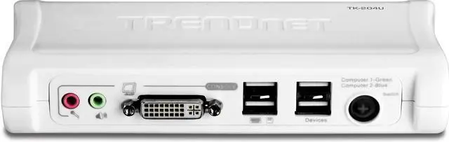 Alt view image 4 of 5 - TRENDnet 2-Port DVI USB KVM Switch & Cable Kit with Audio, Manage Two PCs, 2 x USB Keyboard & Mouse Ports, 2 x Bonus USB 2.0 Ports, 2 Way Audio Support, TK-204UK