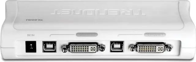 Alt view image 5 of 5 - TRENDnet 2-Port DVI USB KVM Switch & Cable Kit with Audio, Manage Two PCs, 2 x USB Keyboard & Mouse Ports, 2 x Bonus USB 2.0 Ports, 2 Way Audio Support, TK-204UK
