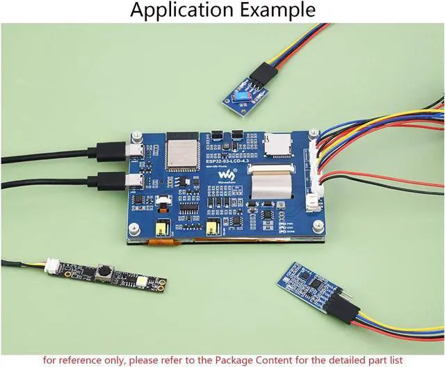 Alt view image 3 of 5 - ESP32-S3 Microcontroller Development Board Onboard 4.3inch Capacitive Touch Display 800x480 Pixel, Supports 2.4GHz W iF-i and BLE 5, Multiple Peripherals via Sensor, CAN, RS485, and I2C Interfaces