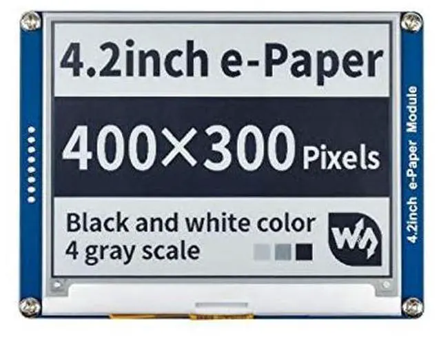 Main image of Waveshare 4.2inch E-Ink Display Module Compatible with Raspberry Pi 5/4B/3B/Zero/Zero W/Zero 2W/Pico/Pico W/Pico WH, 400x300 Resolution SPI Interface