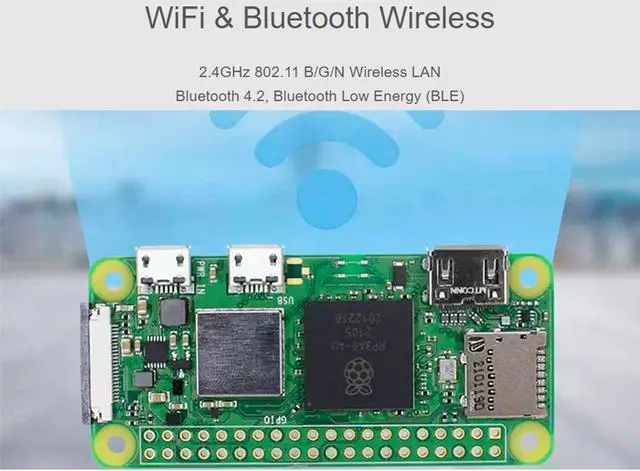 Alt view image 4 of 5 - Basic Kit with Pre Soldered Header Raspberry Pi Zero 2 W and Mini HDMI to HDMI Adapter and Micro USB OTG Cable, Five Times Faster, Quad-core ARM Processor