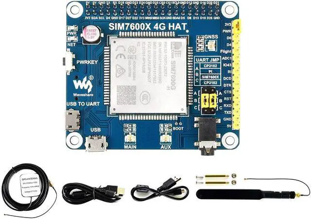 Alt view image 2 of 5 - Waveshare 4G/3G/2G/GSM/GPRS/GNSS HAT, Compatible with Raspberry Pi 5/4B/3B/Zero/Zero W/Zero 2W/Pico/Pico W/Pico WH, LTE Cat-4 4G / 3G / 2G Support, GNSS Positioning, Global Band