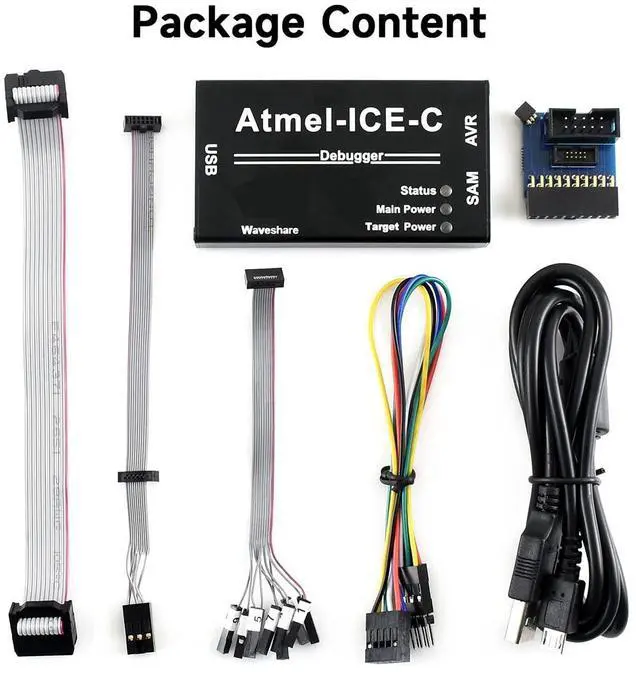Alt view image 2 of 5 - Waveshare Atmel-ICE-C Debugger Programmer Powerful Development Tool Atmel SAM and AVR Microcontrollers Original ATMEL-ICE-PCBA Inside Durable Aluminium Alloy Enclosure