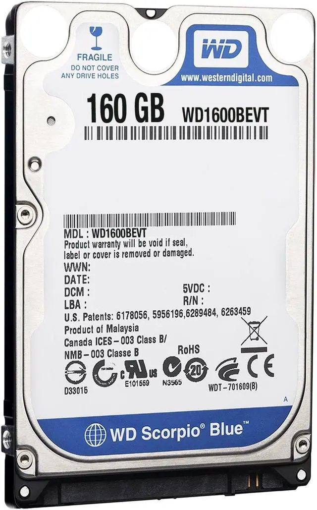 Main image of Western Digital WD1600BEVT 160 GB 5400RPM SATA 8 MB 2.5-Inch Notebook Hard Drive