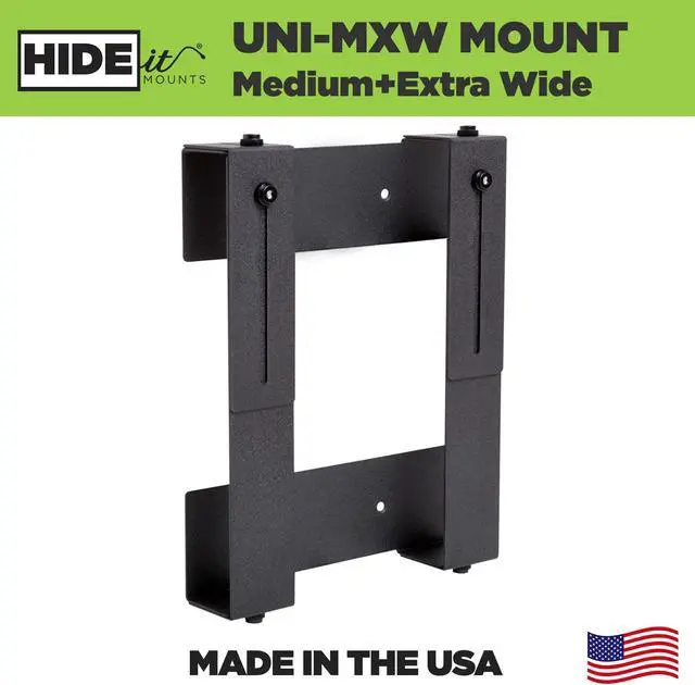 Alt view image 2 of 5 - HIDEit Mounts Uni-MXW Mount - Patented in 2015 - Adjustable Medium Extra Wide Device Wall Mount, Hide Your Cable TV Box, Video Game Consoles, Receivers, Cable Boxes, Gaming PCs and More