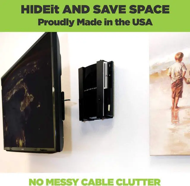 Alt view image 3 of 5 - HIDEit Mounts Uni-MXW Mount - Patented in 2015 - Adjustable Medium Extra Wide Device Wall Mount, Hide Your Cable TV Box, Video Game Consoles, Receivers, Cable Boxes, Gaming PCs and More