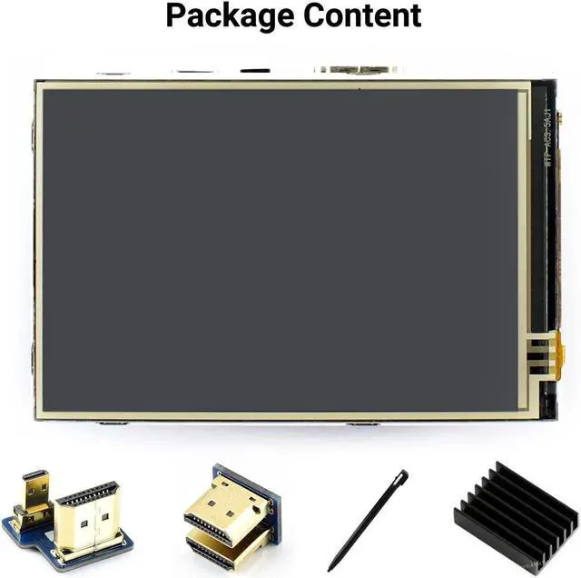 Alt view image 2 of 5 - Waveshare 3.5inch Resistive Touch Screen LCD, Compatible with Raspberry Pi 5/4B/3B/Zero/Zero W/Zero 2W/Pico/Pico W/Pico WH, 480×320, HDMI, IPS, Supports Windows 11/10 / 8.1/8 / 7