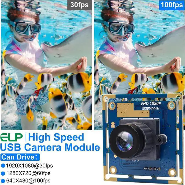 Alt view image 5 of 5 - ELP USB with Camera 2.1mm Lens 1080P HD USB Security Camera Module for Computer Wide Angle High Speed PC Camera Mini UVC USB2.0 Video Webcam Board Industrial Lightburn Camera for Laptop Jetson Nano