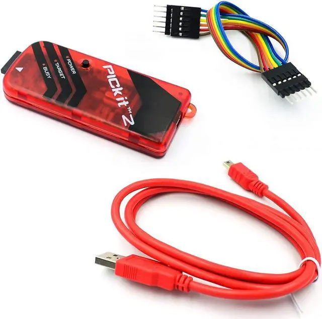 Alt view image 5 of 5 - Bolsen PICKIT2 PIC Kit2 Simulator PICKit 2 Programmer Emluator Red Color w/USB Cable Dupond Wire