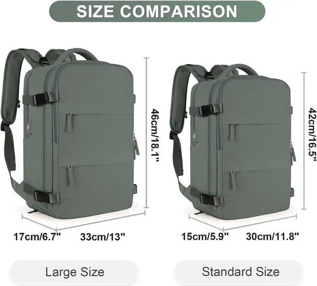 Alt view image 4 of 5 - coofay Large Travel Backpack For Women Men Airline Approved Carry On Backpack Flight Approved Waterproof Sports Luggage Backpack Casual Daypack Small Hiking Backpack
