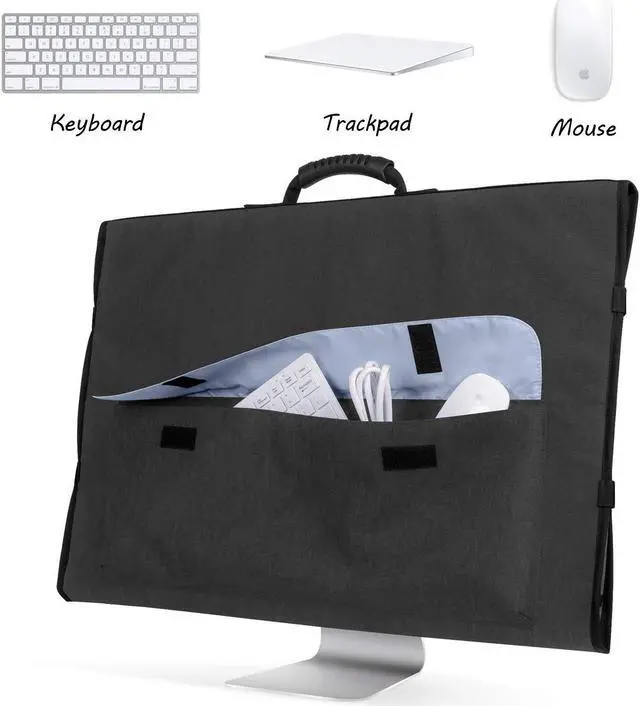 Alt view image 2 of 5 - CURMIO Travel Carrying Bag Compatible for Apple 27" iMac, Protective Monitor Dust Cover for 27" LCD Screens and Accessories, Black, Patent Pending