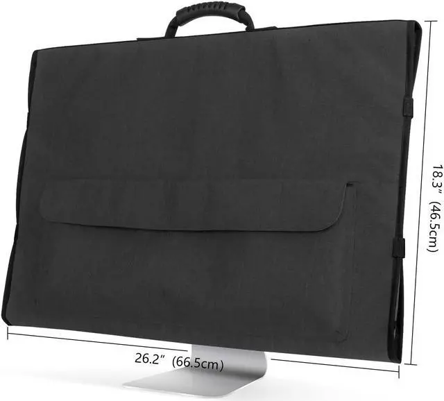 Alt view image 5 of 5 - CURMIO Travel Carrying Bag Compatible for Apple 27" iMac, Protective Monitor Dust Cover for 27" LCD Screens and Accessories, Black, Patent Pending