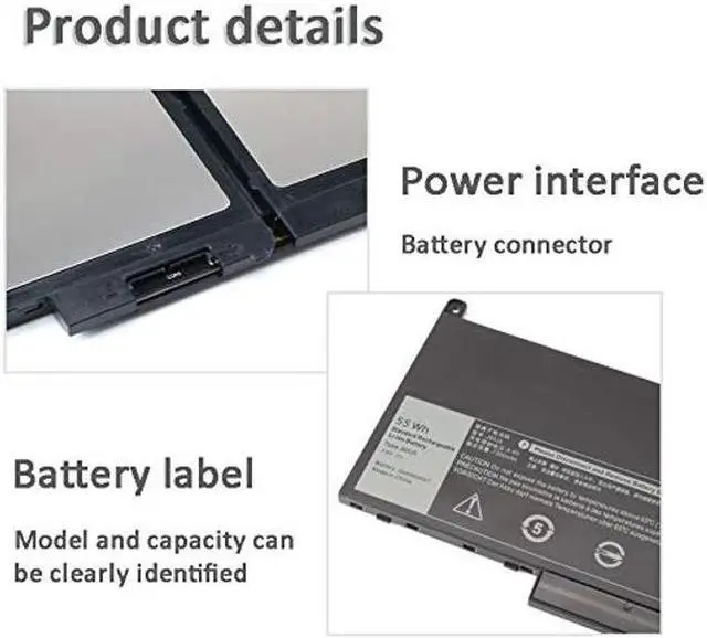 Alt view image 2 of 5 - J60J5 Laptop Battery for Dell Latitude E7470 E7270 7470 7270 P61G001 P26S001 Series MC34Y WYWJ2 451-BBSY 451-BBSU R1V85 242WD 451-BBSX 1W2Y2 PDNM2 F1KTM 5F08V GG4FM NJJ2H R97YT 0MC34Y 0F1KTM P26S