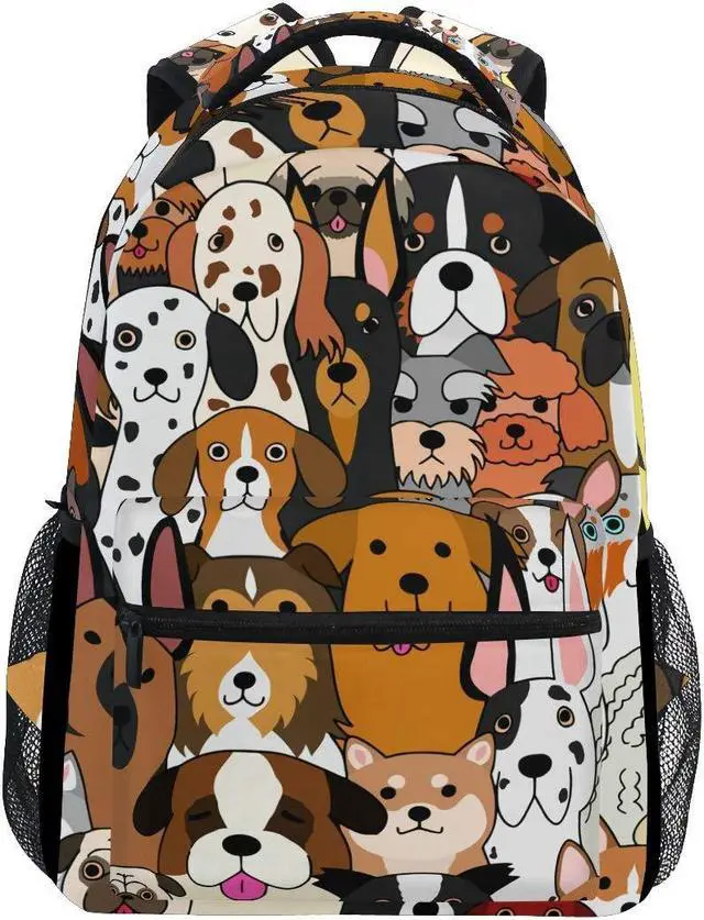 Main image of ALAZA Cute Doodle Dog Print Animal Large Backpack for Kids Boys Girl School Personalized Laptop iPad Tablet Travel School Bag with Multiple Pockets