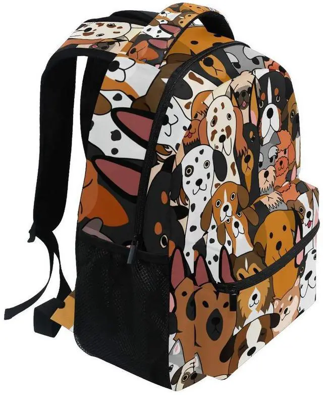 Alt view image 2 of 5 - ALAZA Cute Doodle Dog Print Animal Large Backpack for Kids Boys Girl School Personalized Laptop iPad Tablet Travel School Bag with Multiple Pockets