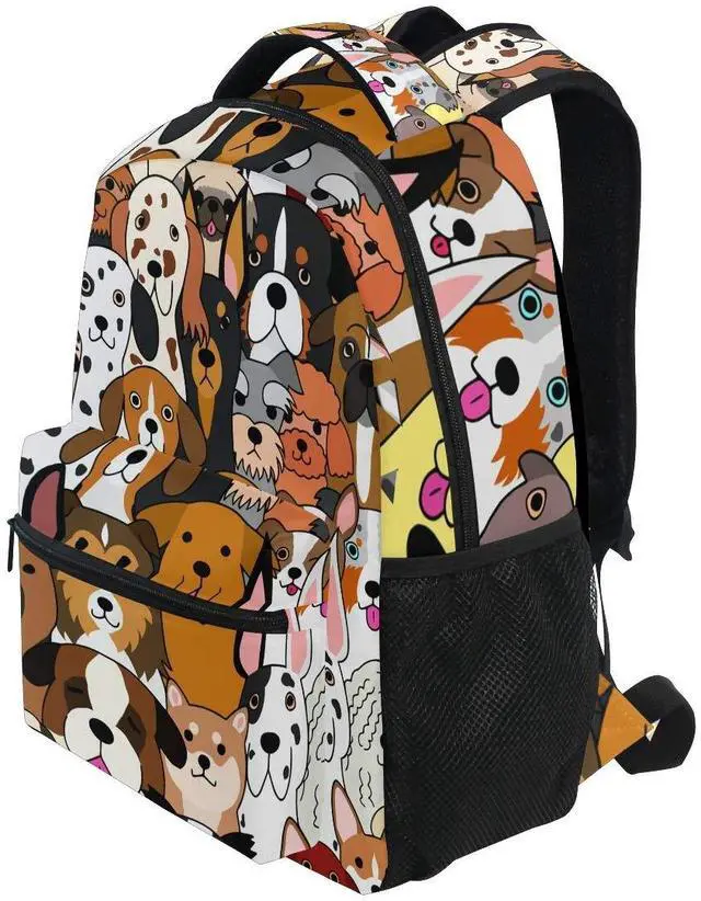 Alt view image 3 of 5 - ALAZA Cute Doodle Dog Print Animal Large Backpack for Kids Boys Girl School Personalized Laptop iPad Tablet Travel School Bag with Multiple Pockets