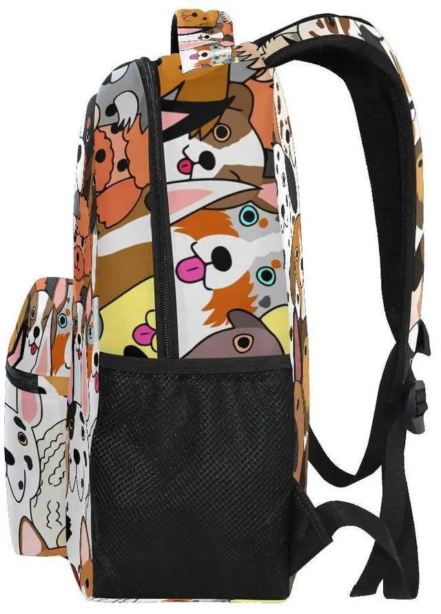 Alt view image 4 of 5 - ALAZA Cute Doodle Dog Print Animal Large Backpack for Kids Boys Girl School Personalized Laptop iPad Tablet Travel School Bag with Multiple Pockets
