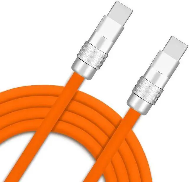 Main image of Chubby 2.0 240W USB C Cable Durable Fast Charging Cable Ultra-Thick Silicone Charger Cord Compatible with iPhone 15/16 Series, Samsung Galaxy, Orange, Type-C to Type-C, 16.4 FT