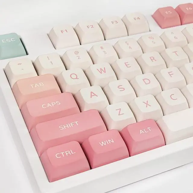 Main image of ILYCHEEGAMI PBT keycaps XDA Cute Pink Dye Sublimation Universal Mechanical Keyboard keycaps Compatible with Cherry MX switches,Gateron,Kailh TTC JWK Kawaii Keycap Set